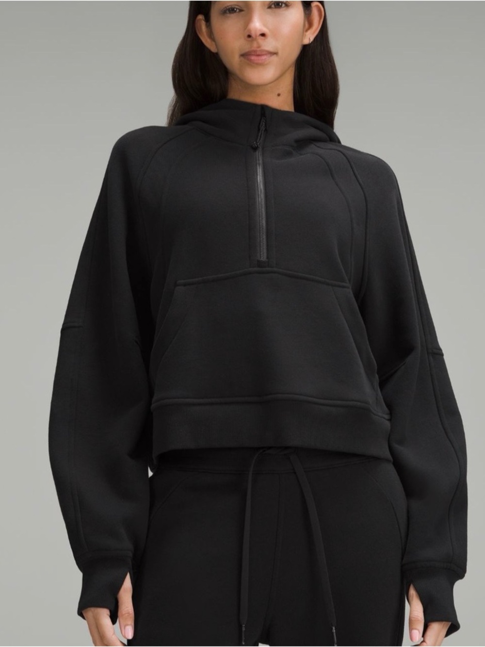 Lululemon Scuba Oversized Half Zip Hoodie Black SZ M/L